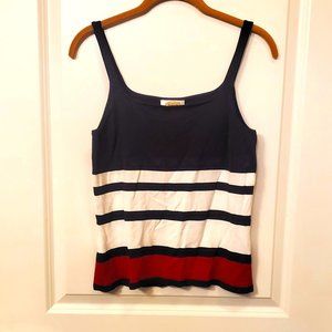 Talbots Petite Small Knit Tank Top Black Red and White